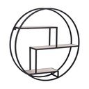 Fekete-natúr színű többszintes paulownia fali polc 62 cm Rotterdam – House Nordic