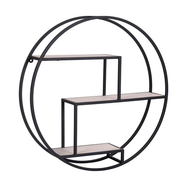 Fekete-natúr színű többszintes paulownia fali polc 62 cm Rotterdam – House Nordic