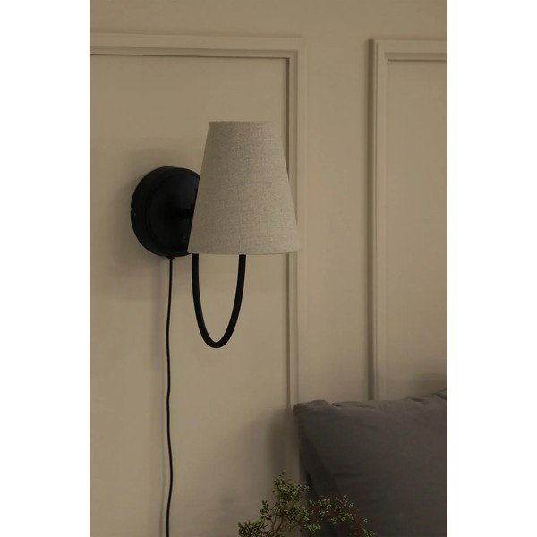 Fekete-bézs konnektorhoz csatlakoztatható fali lámpa Amar – Markslöjd-image-3