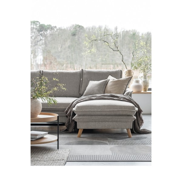 Szürkésbézs kinyitható-tárolóhelyes sarokkanapé (jobb oldali-heverő résszel) Charming Charlie – Miuform-image-4