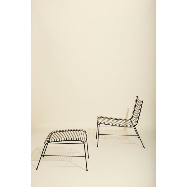 Fekete fém kerti fotel String – Hübsch-image-3