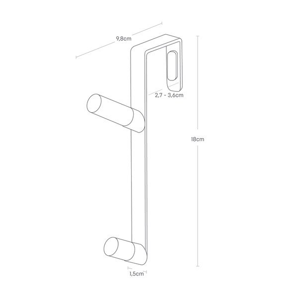 Fehér fém ajtófogas 1,5 cm Tower – YAMAZAKI-image-4
