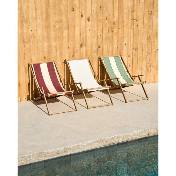 Piros tömörfa kerti napozóágy Vilara – Kave Home-image-1