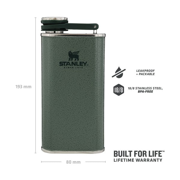 Zöld rozsdamentes acél laposüveg 230 ml Easy-Fill Wide Mouth Flask Hammer Tone Green – Stanley-image-4
