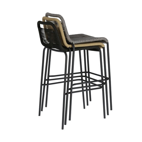 Glenville bézs acélszerkezetű bárszék, magasság 74 cm - Kave Home-image-3