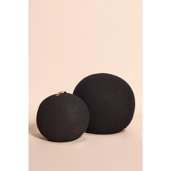 Gudmund fekete puff, ø 75 cm - Hübsch-image-3