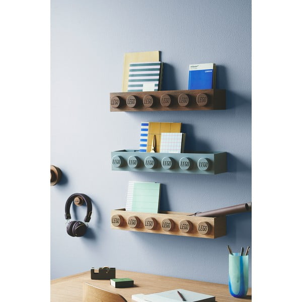 Wood sötét tölgyfa gyerek fali polc - LEGO®-image-2