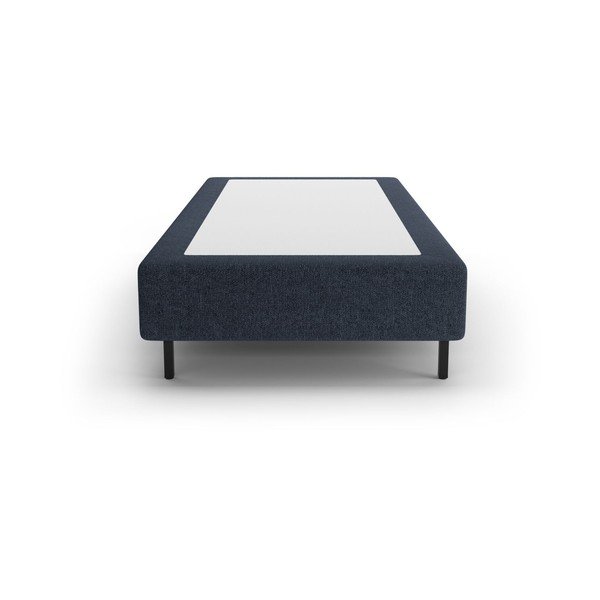 Sötétkék kárpitozott egyszemélyes ágy ágytámla nélkül 90x200 cm Whale – Micadoni -image-2