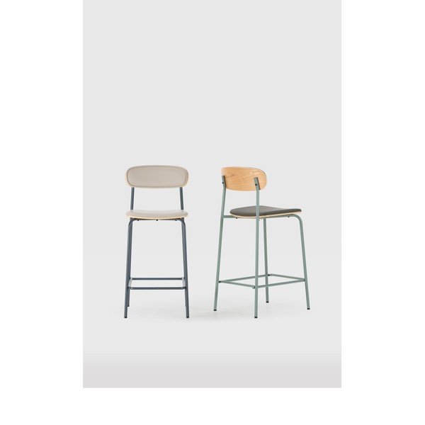 Bézs kárpitozott bárszék szett 2 db-os (ülésmagasság 65,5 cm) Saula – Marckeric-image-1