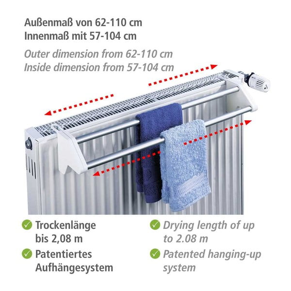 Standard állítható ruhaszárító, radiátorra - Wenko-image-2