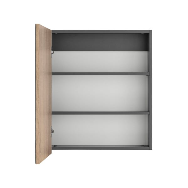 Wisla szürke fali fürdőszobai szekrény tükörrel, 60 x 70 cm - Støraa-image-2