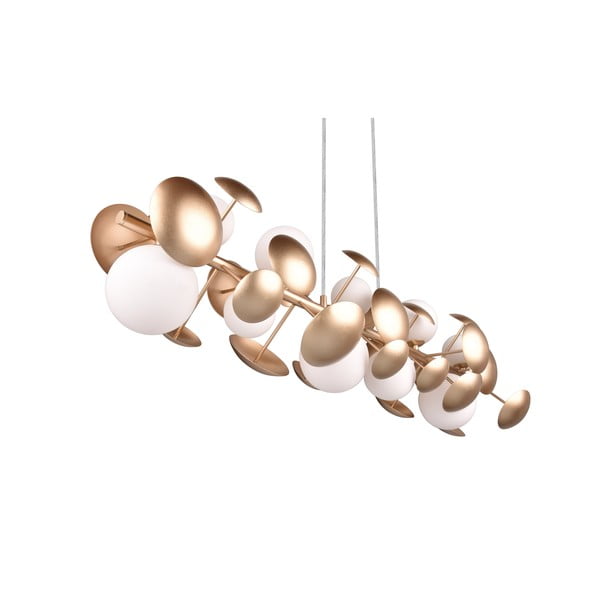 Fehér-aranyszínű függőlámpa üveg búrával Bubble – Trio Select-image-3