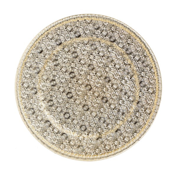 Aranyszínű műanyag tányér, ⌀ 33 cm - InArt