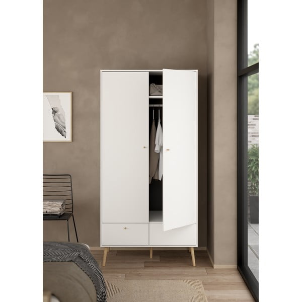 Fehér ruhásszekrény 99x200 cm Bodo – Tvilum-image-1