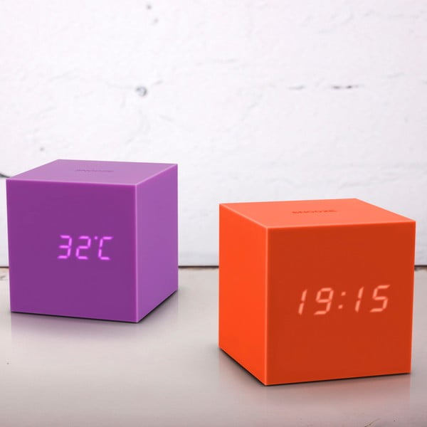 Gravitry Cube lila ébresztőóra LED kijelzővel - Gingko-image-1