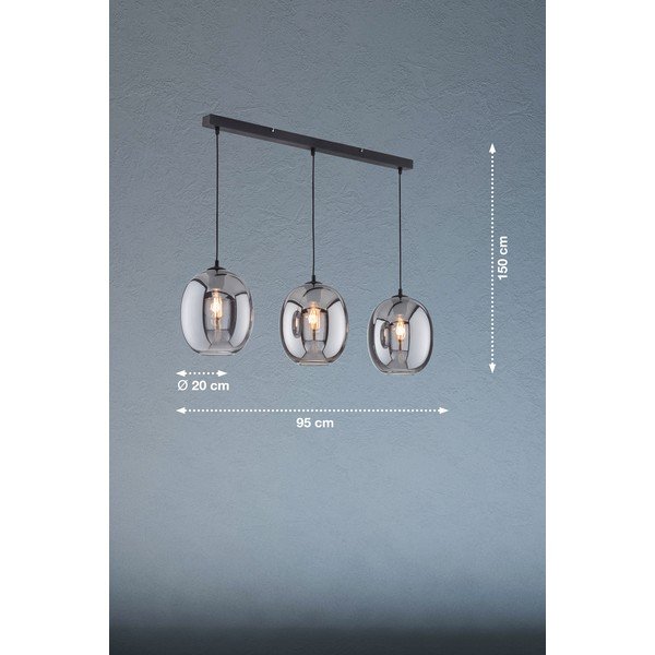 Fekete függőlámpa üveg búrával Nayla – Fischer & Honsel-image-2