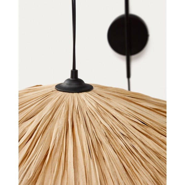 Fekete-natúr színű fali lámpa Rosella – Kave Home-image-1