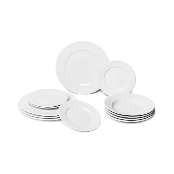 Imperio 12 db-os fehér porcelán tányér szett - Bonami Essentials