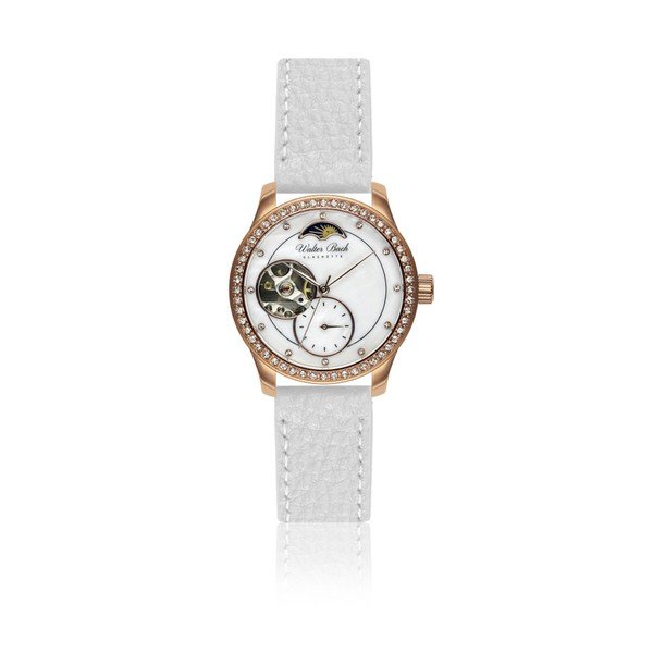 Union női karóra, fehér valódi bőrszíjjal - Walter Bach