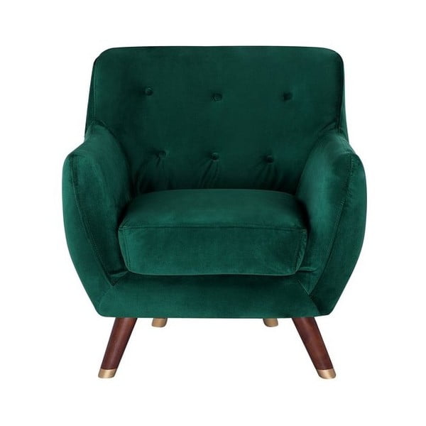 Omanda smaragdzöld fotel bársony kárpittal - Monobeli