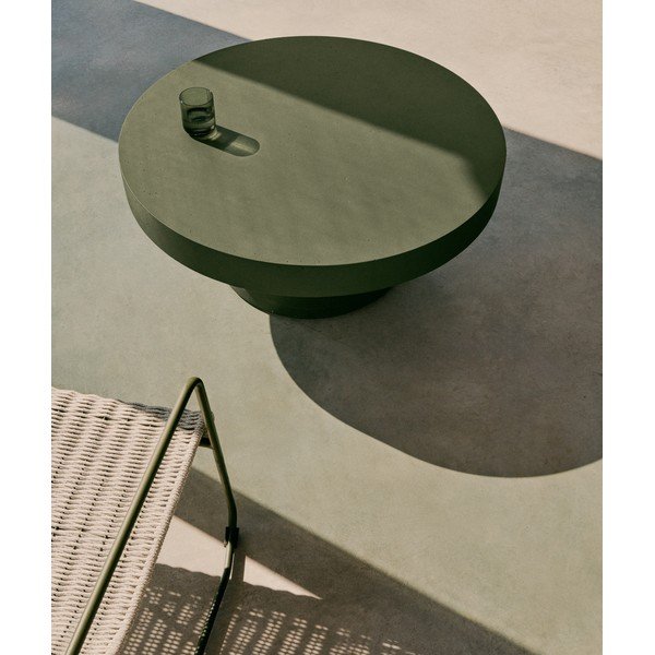 Beton kerek kerti dohányzóasztal ø 90 cm Aiguablava – Kave Home-image-1