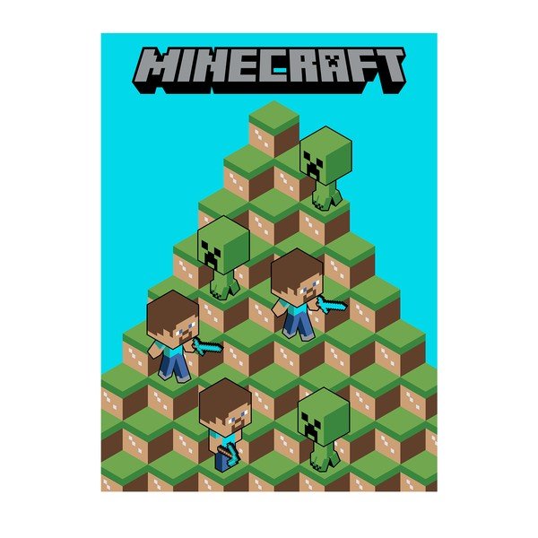 Fleece gyerek takaró 100x150 cm Minecraft Blocks – Jerry Fabrics