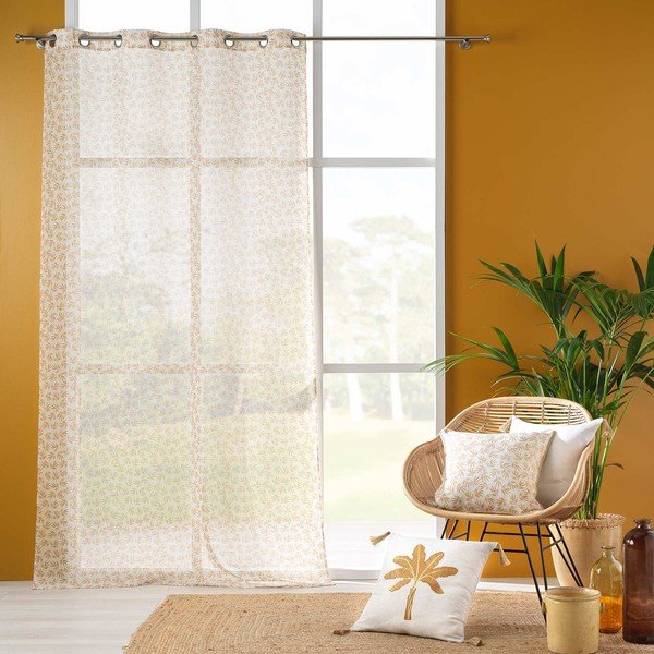 Sárga-fehér átlátszó függöny 140x240 cm Maddy – douceur d'intérieur-image-2