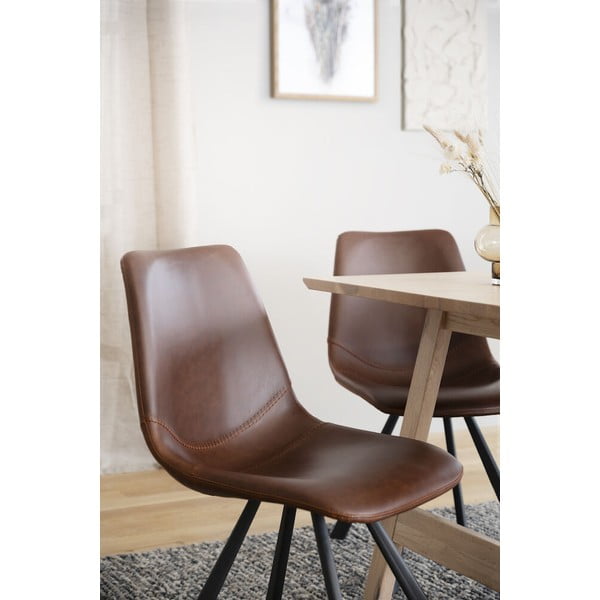 Alpha barna étkezőszék fekete lábakkal - Rowico-image-2