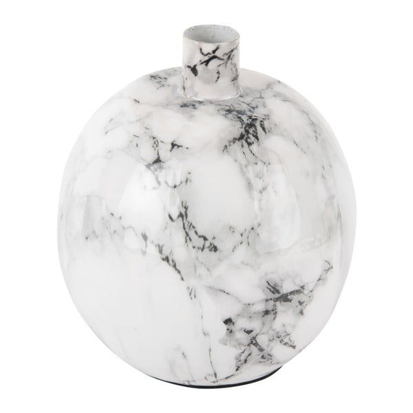 Marble fehér-fekete vas gyertyatartó, magasság 15 cm - PT LIVING