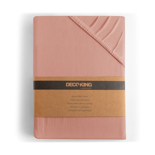 Barackszínű gumis jersey lepedő 240x220 cm Amber – Restilo-image-4