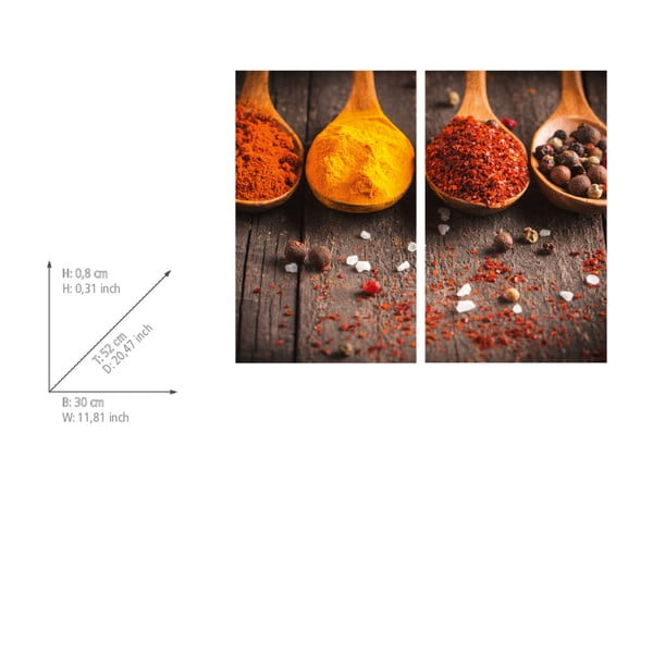 Edzett üveg tűzhely fedőlap szett 2 db-os 52x30 cm Curry – Allstar-image-2