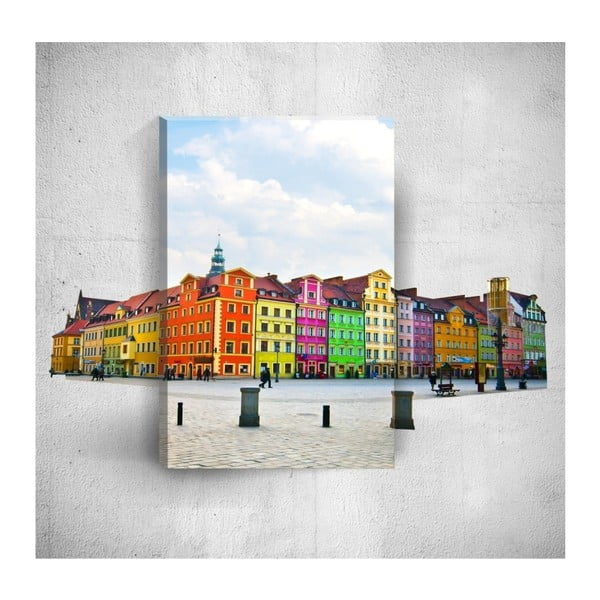 Colourful Buildings 3D fali kép, 40 x 60 cm - Mosticx