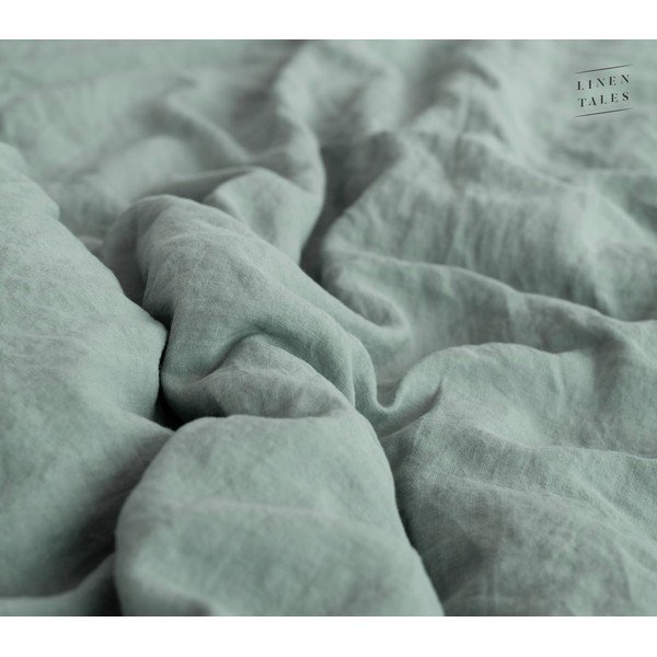 Zöld-kék kétszemélyes len paplanhuzat 200x200 cm Milieu – Linen Tales-image-1