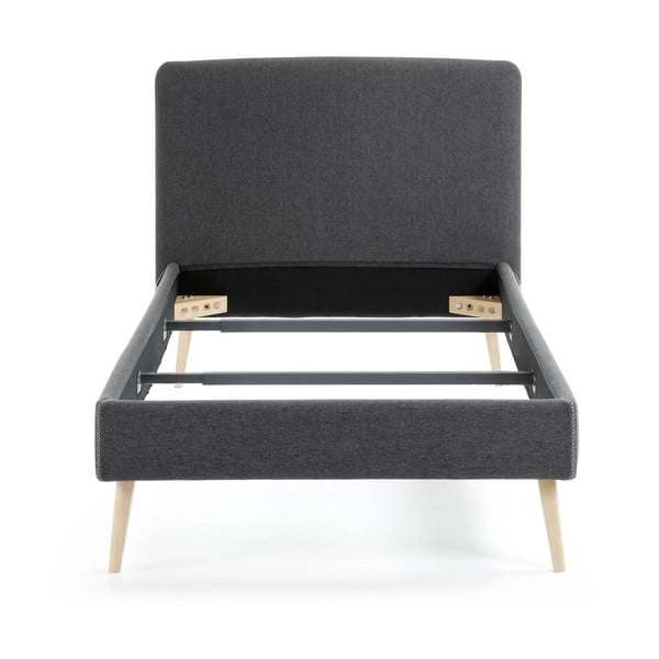 Lydia sötétszürke kárpitozott ágy, 90 x 190 cm - Kave Home-image-2