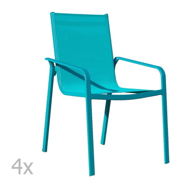 Lineal türkiz kerti szék, 4 darab - Ezeis