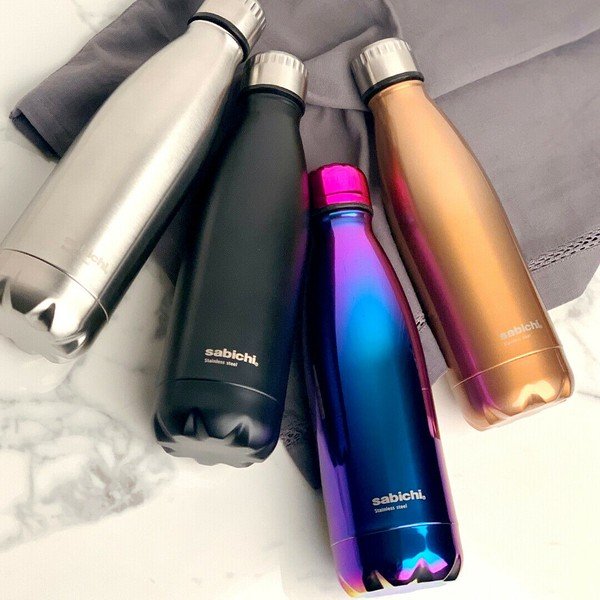 Matt fekete rozsdamentes palack, 450 ml - Sabichi-image-1