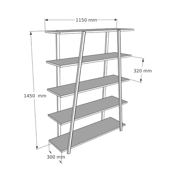 Natúr színű borovi fenyő könyvespolc 115x145 cm Soft – Kalune Design-image-3