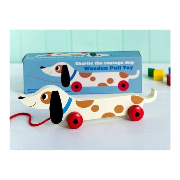 Charlie The Sausage Dog húzható fajáték, hossz 31,5 cm - Rex London-image-4