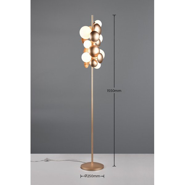 Fehér-aranyszínű állólámpa üveg búrával (magasság 155 cm) Bubble – Trio Select-image-4