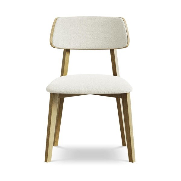 Krémszínű tömörfa étkezőszék Niu – Makamii-image-1