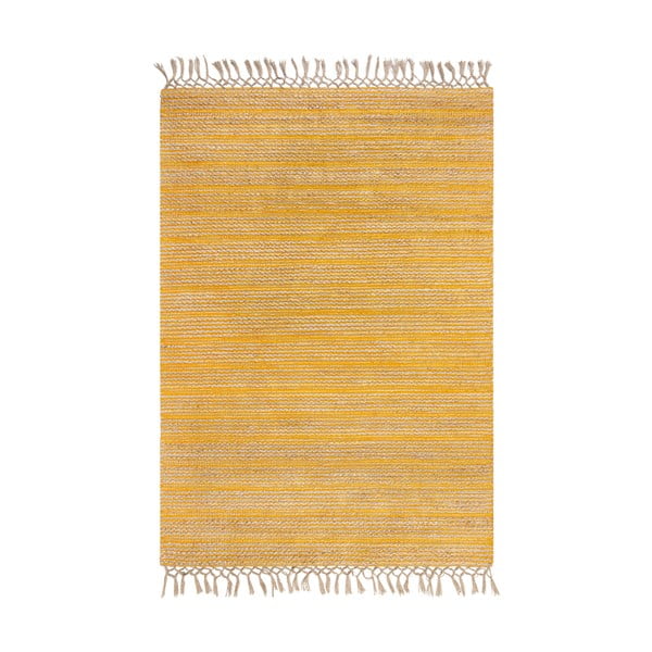 Equinox sárga juta szőnyeg, 160 x 230 cm - Flair Rugs