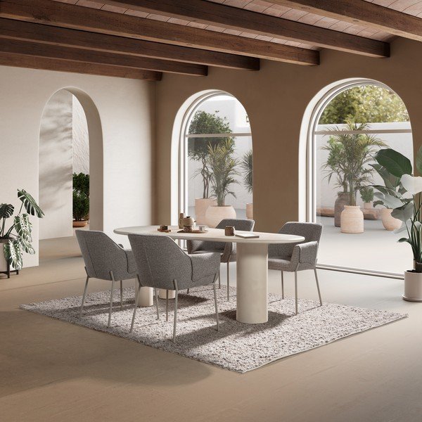 Étkezőasztal kő dekorral 100x201 cm Daila – MOME-image-2