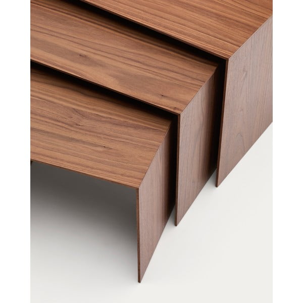 Tárolóasztal szett  diófa dekorral 3 db-os 40x60 cm Litto – Kave Home-image-1