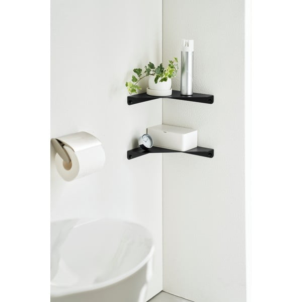 Fekete fém fali sarokpolc 22 cm Tower – YAMAZAKI-image-2