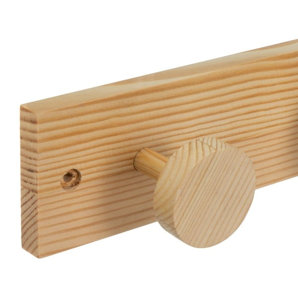 Natúr színű borovi fenyő fali fogas 40 cm Anillos – Casa Selección-image-1