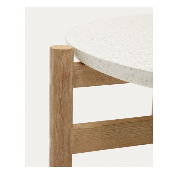 Kerek kerti dohányzóasztal terrazzo asztallappal ø 88,5 cm Pola – Kave Home-image-2