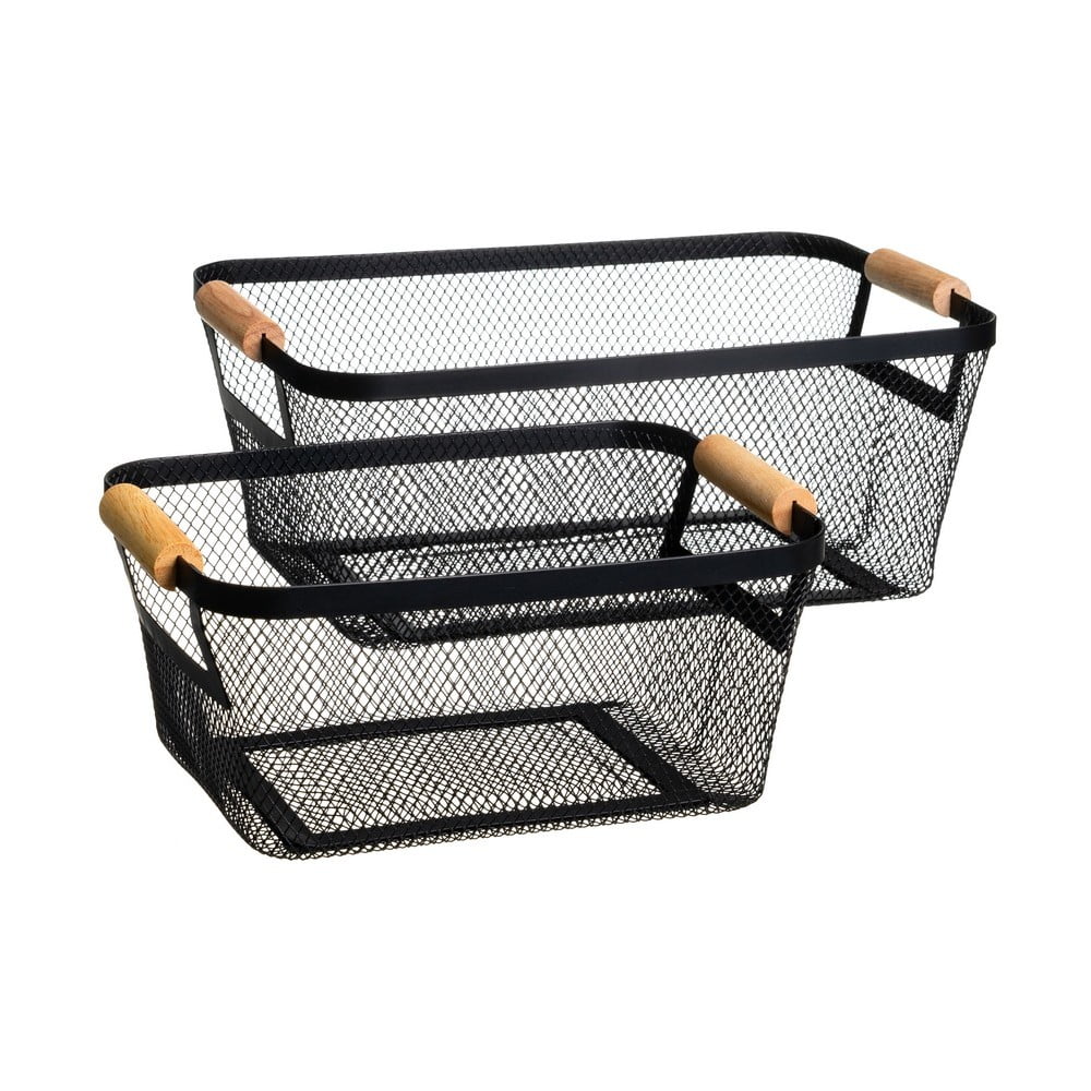 Fémhuzalos tárolókosár szett 2 db-os 33x21x14 cm Casa Selección