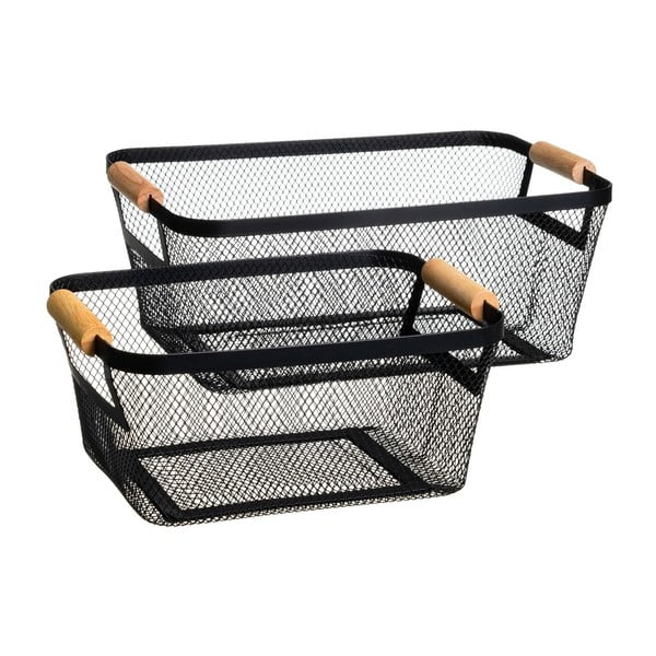 Fémhuzalos tárolókosár szett 2 db-os 33x21x14 cm – Casa Selección