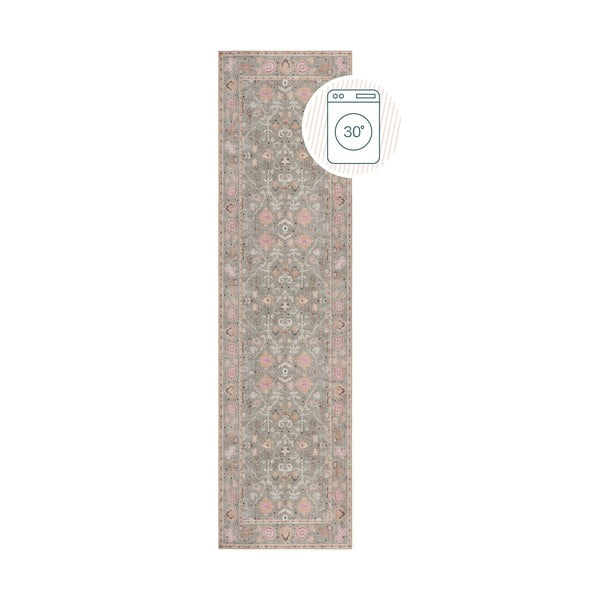 Világoszöld mosható futószőnyeg 60x230 cm Una Floral – Flair Rugs