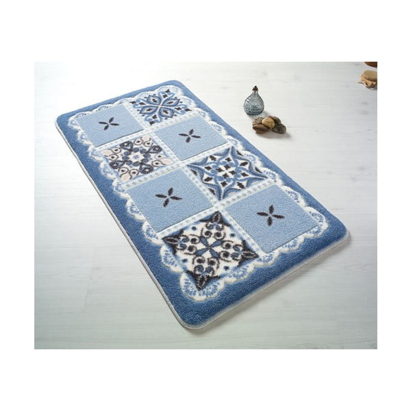 Confetti Bathmats Ceramic kék fürdőszobai szőnyeg, 57 x 100 cm